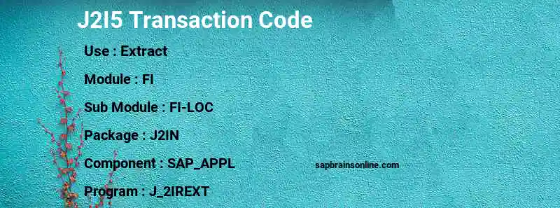 SAP J2I5 transaction code