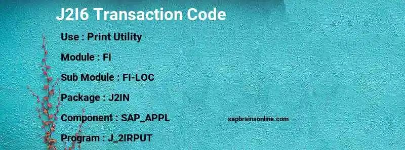 SAP J2I6 transaction code