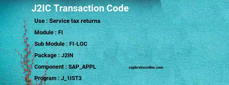 SAP J2IC transaction code