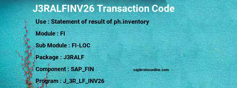 SAP J3RALFINV26 transaction code