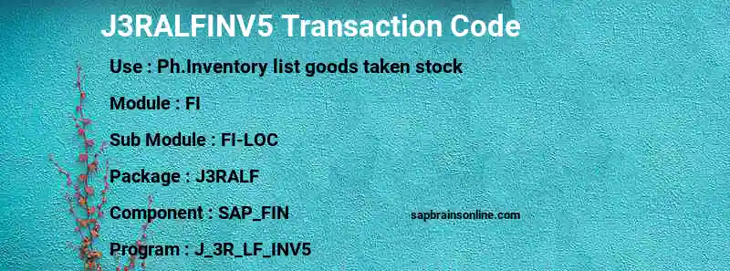 SAP J3RALFINV5 transaction code