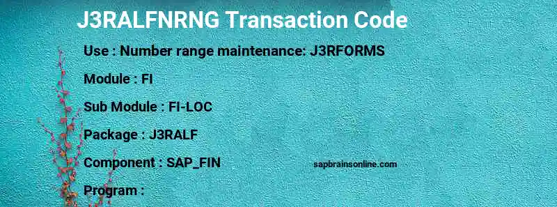 SAP J3RALFNRNG transaction code