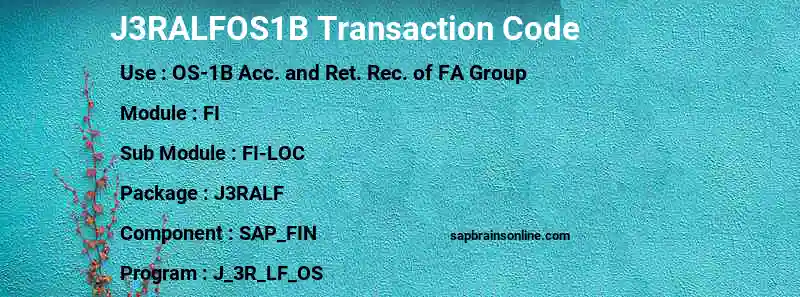 SAP J3RALFOS1B transaction code