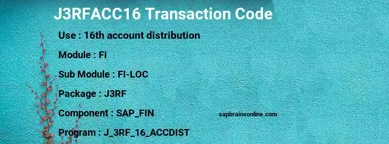 SAP J3RFACC16 transaction code
