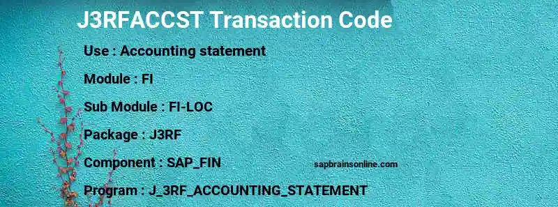 SAP J3RFACCST transaction code