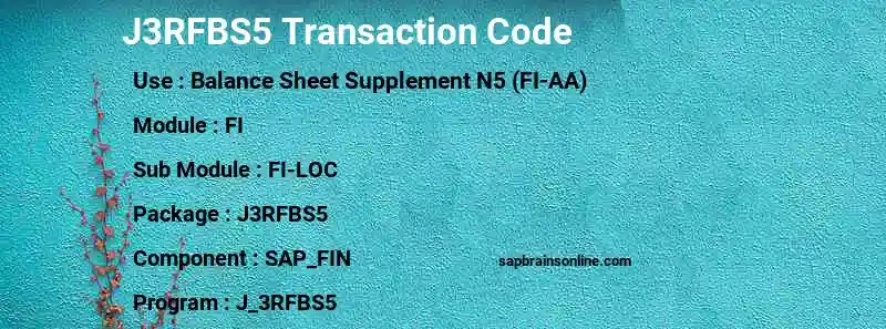 SAP J3RFBS5 transaction code