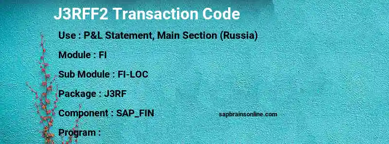 SAP J3RFF2 transaction code