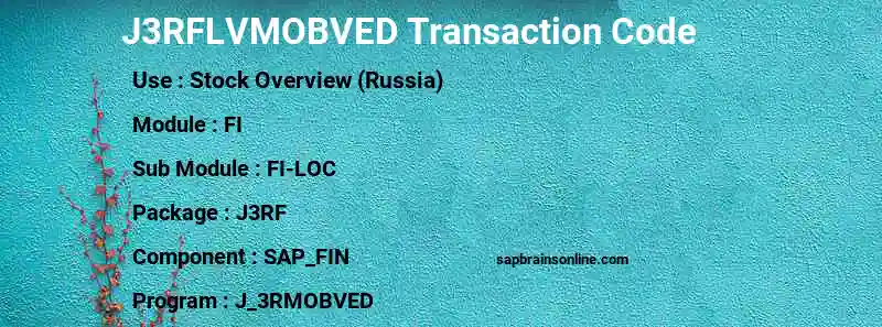 SAP J3RFLVMOBVED transaction code