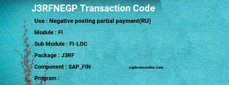 SAP J3RFNEGP transaction code