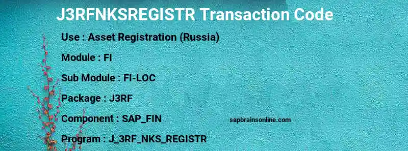 SAP J3RFNKSREGISTR transaction code