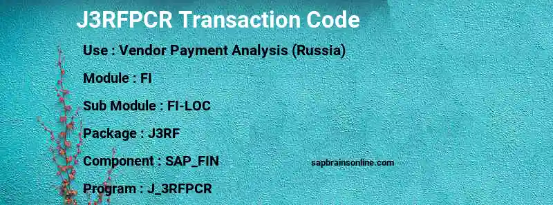 SAP J3RFPCR transaction code