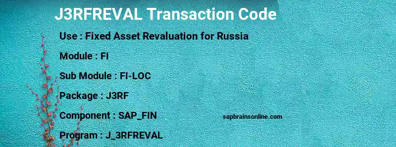 SAP J3RFREVAL transaction code