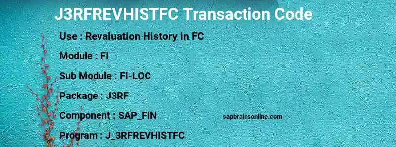 SAP J3RFREVHISTFC transaction code