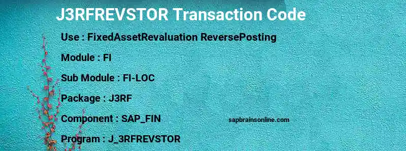 SAP J3RFREVSTOR transaction code