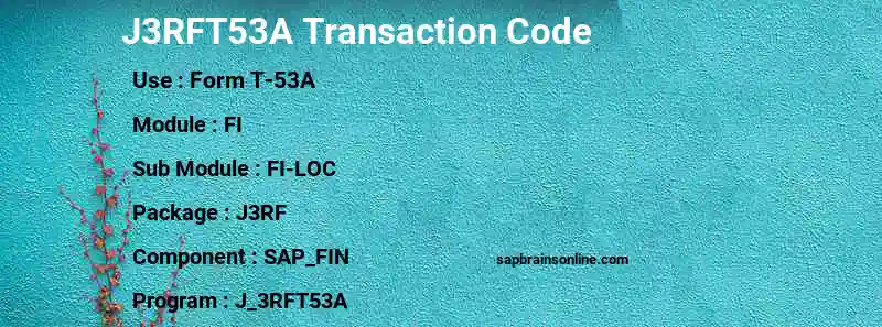 SAP J3RFT53A transaction code