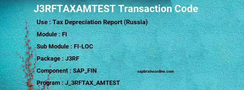 SAP J3RFTAXAMTEST transaction code