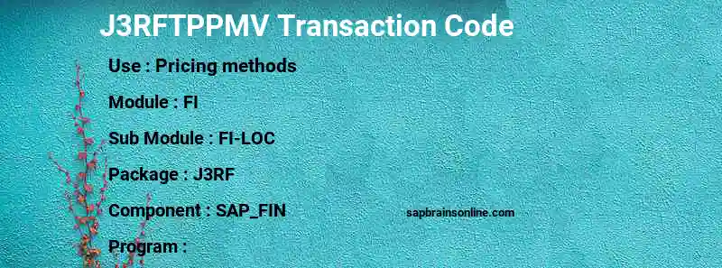 SAP J3RFTPPMV transaction code