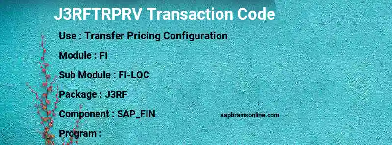 SAP J3RFTRPRV transaction code