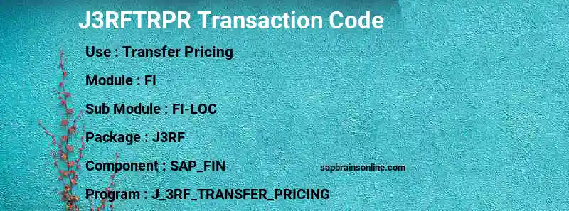 SAP J3RFTRPR transaction code