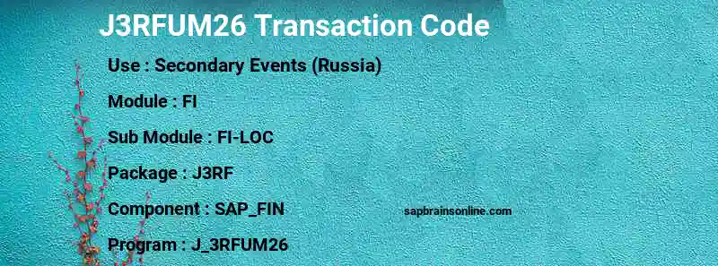 SAP J3RFUM26 transaction code