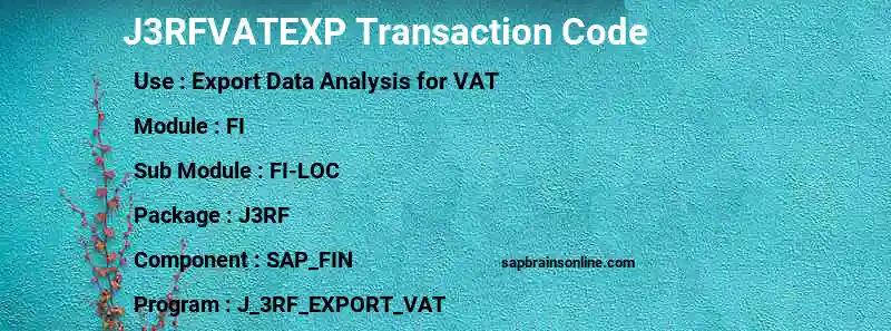 SAP J3RFVATEXP transaction code