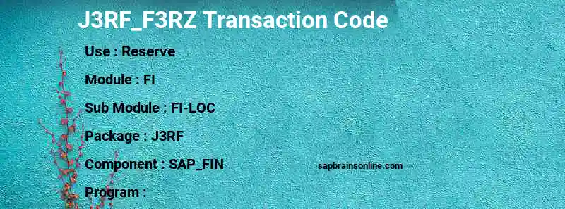 SAP J3RF_F3RZ transaction code