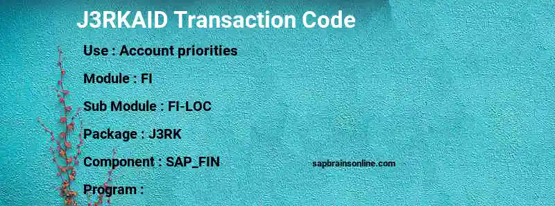 SAP J3RKAID transaction code
