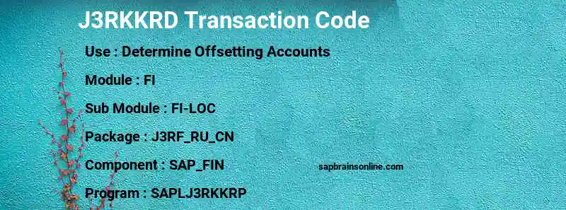 SAP J3RKKRD transaction code