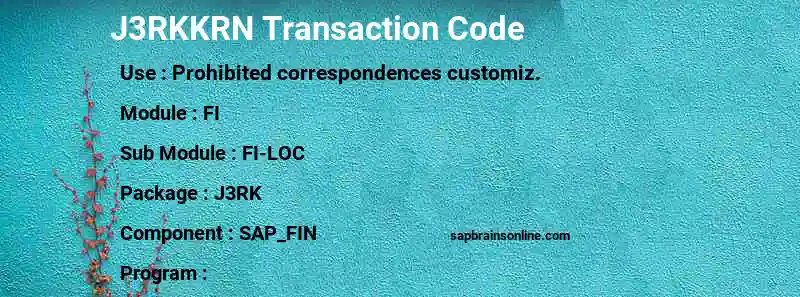 SAP J3RKKRN transaction code