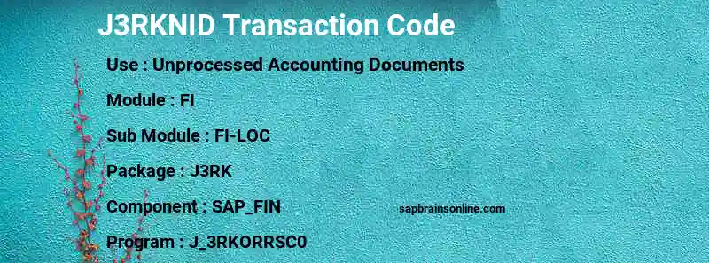 SAP J3RKNID transaction code