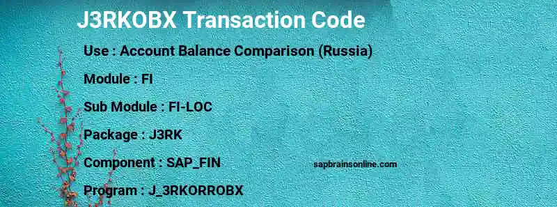 SAP J3RKOBX transaction code