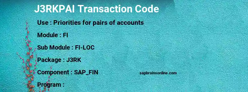 SAP J3RKPAI transaction code