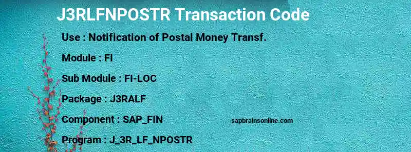 SAP J3RLFNPOSTR transaction code