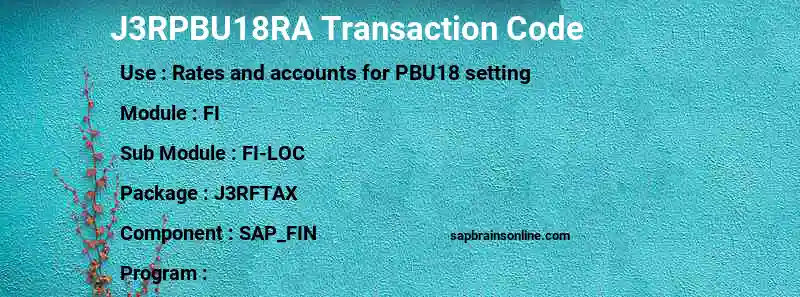 SAP J3RPBU18RA transaction code