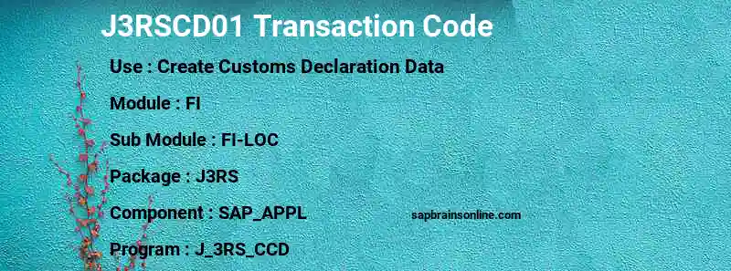 SAP J3RSCD01 transaction code