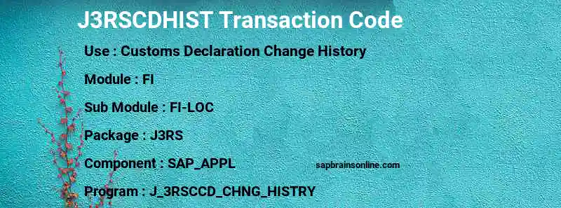 SAP J3RSCDHIST transaction code