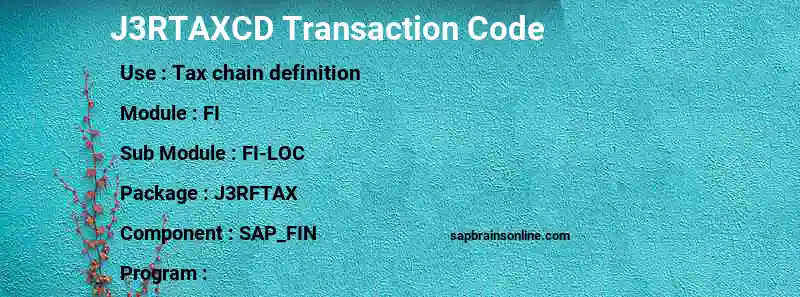 SAP J3RTAXCD transaction code