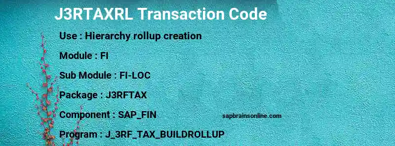 SAP J3RTAXRL transaction code