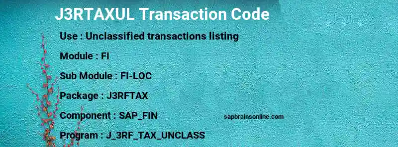 SAP J3RTAXUL transaction code