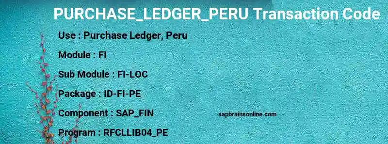 SAP PURCHASE_LEDGER_PERU transaction code