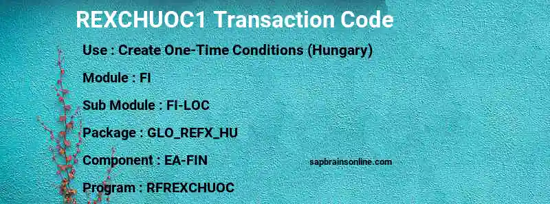 SAP REXCHUOC1 transaction code