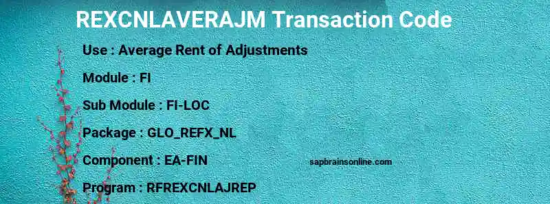 SAP REXCNLAVERAJM transaction code