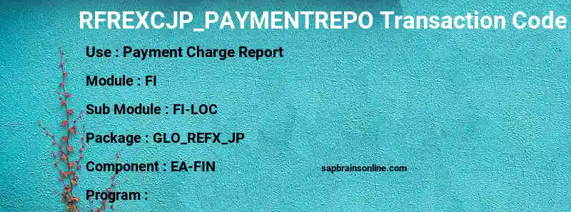 SAP RFREXCJP_PAYMENTREPO transaction code