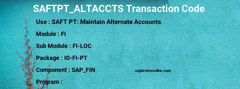 SAP SAFTPT_ALTACCTS transaction code
