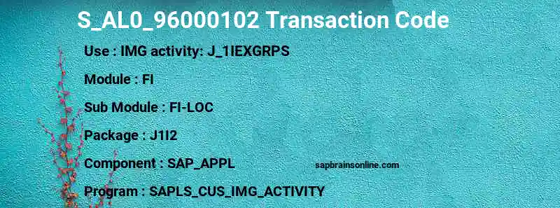 SAP S_AL0_96000102 transaction code