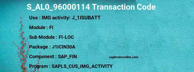 SAP S_AL0_96000114 transaction code