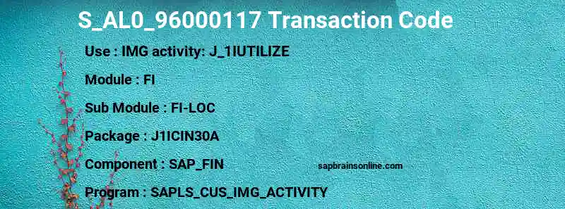 SAP S_AL0_96000117 transaction code