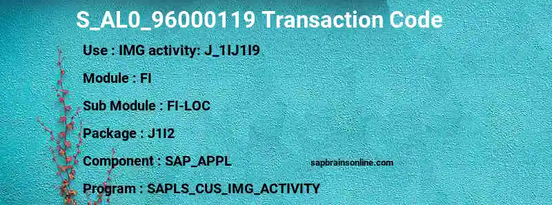 SAP S_AL0_96000119 transaction code