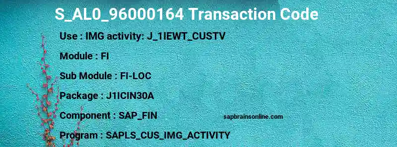 SAP S_AL0_96000164 transaction code