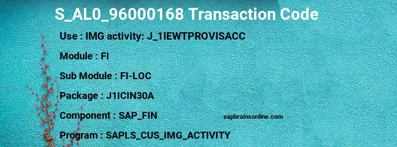 SAP S_AL0_96000168 transaction code